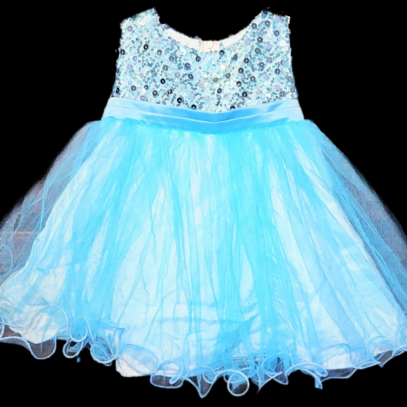 Sparkling Blue Tulle Dress - Picture 1 of 5